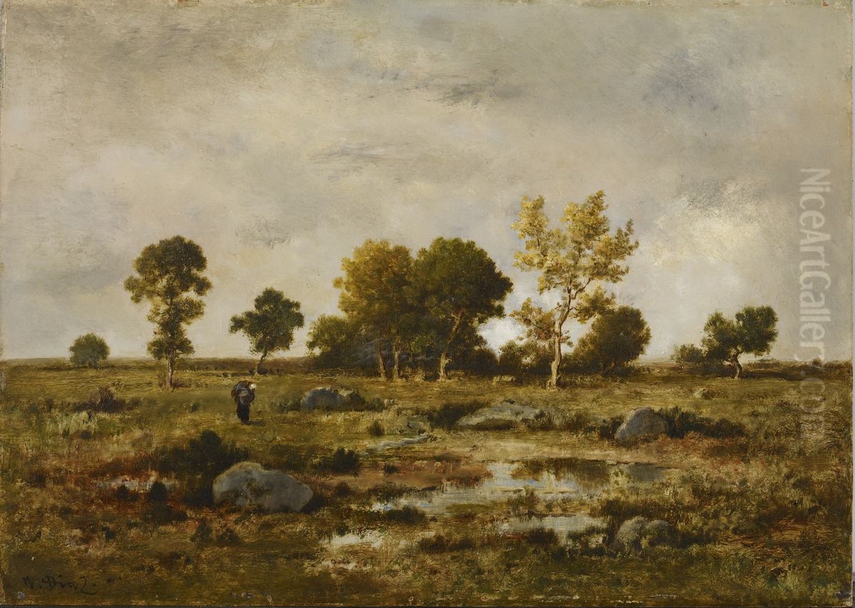 Effect of Autumn, Fontainebleau Oil Painting by Narcisse Virgilio Diaz