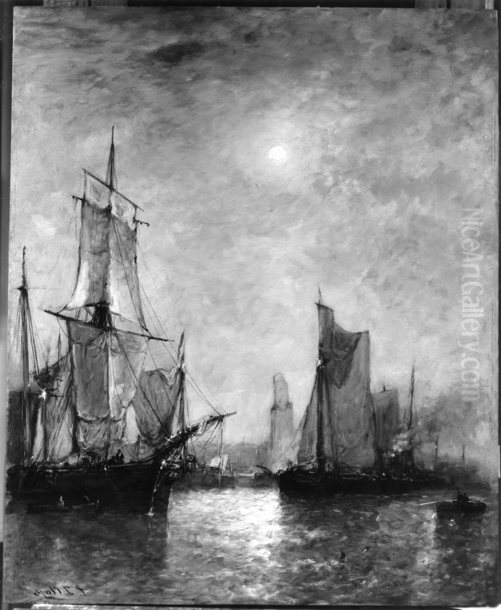 Moonlight In Holland Oil Painting by Paul Jean Clays