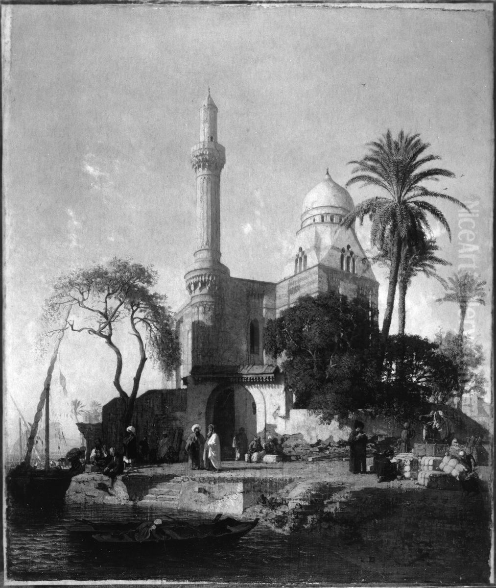 Landscape with Mosque Oil Painting by Prosper Marilhat
