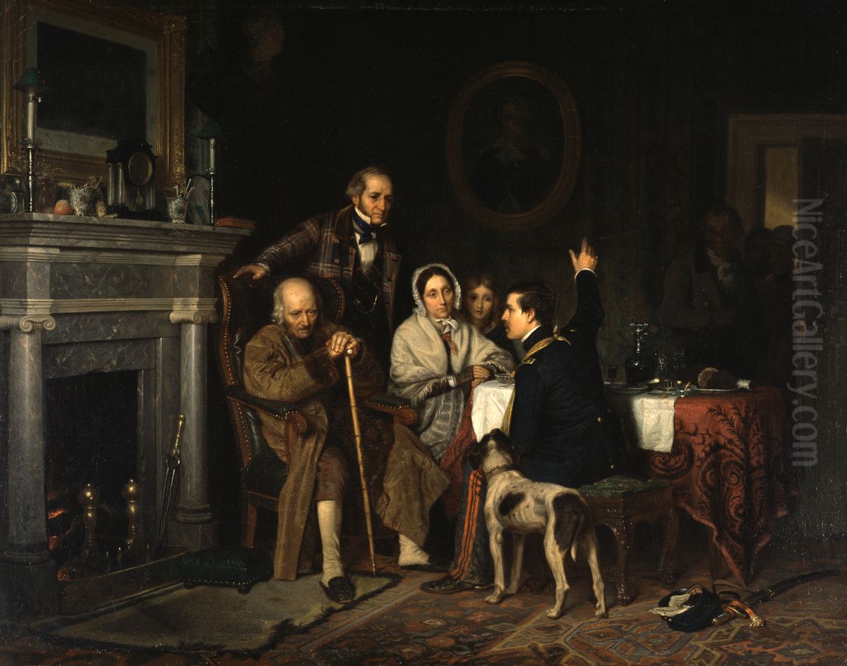 Old '76 and Young '48 Oil Painting by Richard Caton Woodville, Sr.