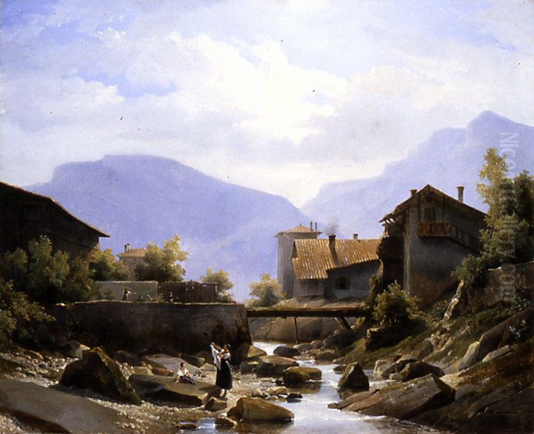View of Savoy Oil Painting by Robert Leopold Leprince