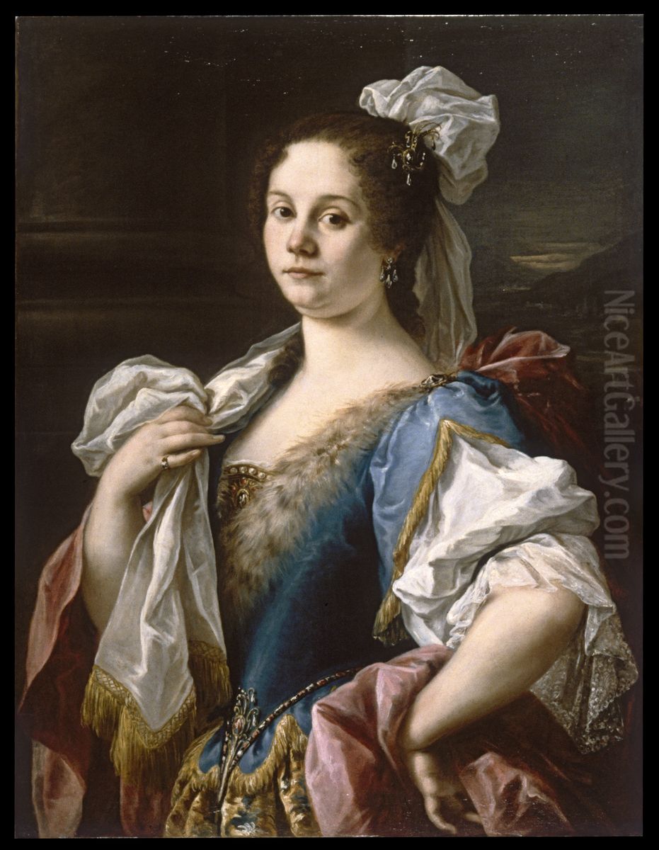 Portrait of a Noblewoman Oil Painting by Sebastiano Ceccarini