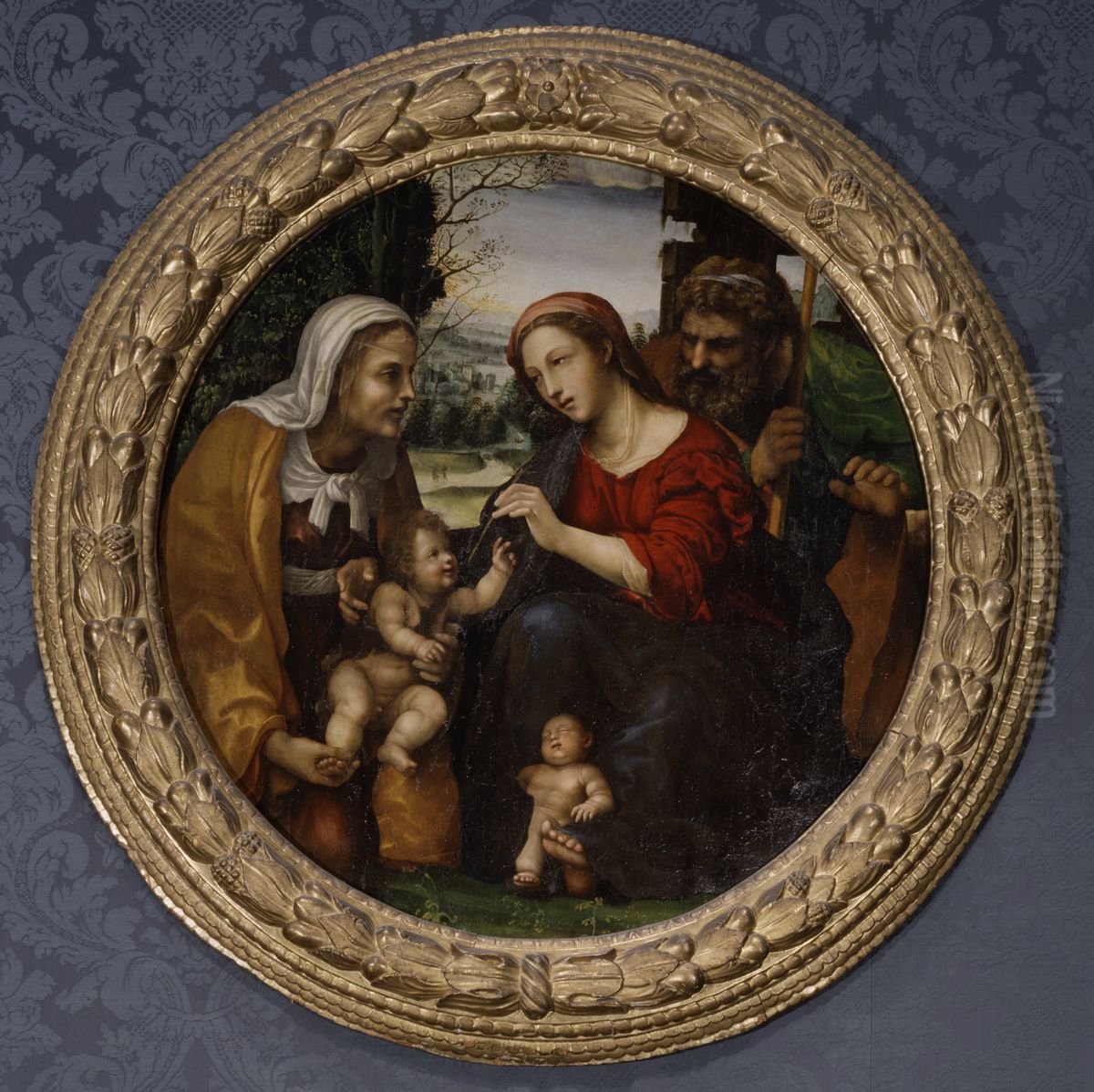 The Holy Family with Saint Elizabeth and the Infant Saint John the Baptist Oil Painting by Il Sodoma