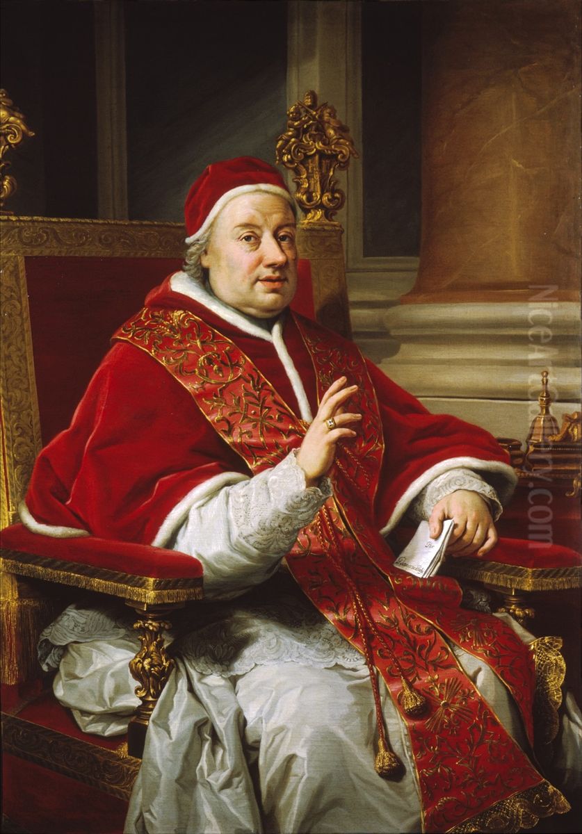 Portrait of Pope Clement XIII Oil Painting by Anton Raphael Mengsand workshop