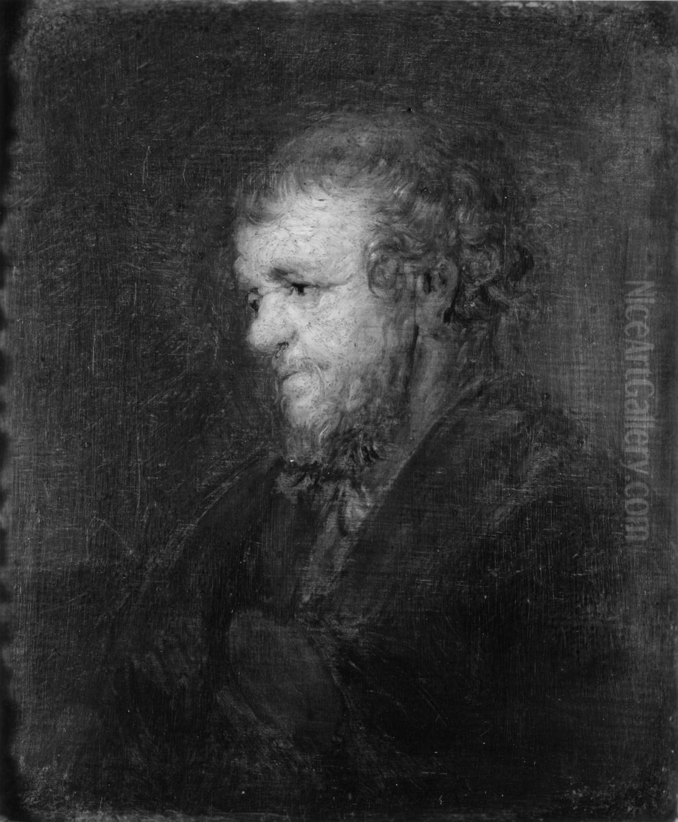 Head of an Old Man Oil Painting by Rembrandt