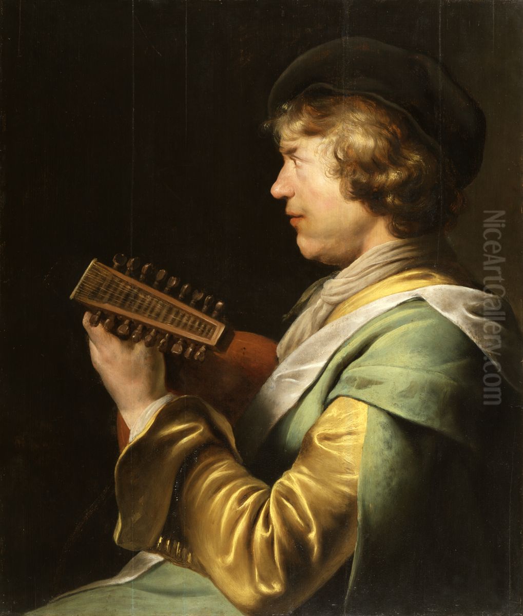 Lute Player Oil Painting by Jan Lievens