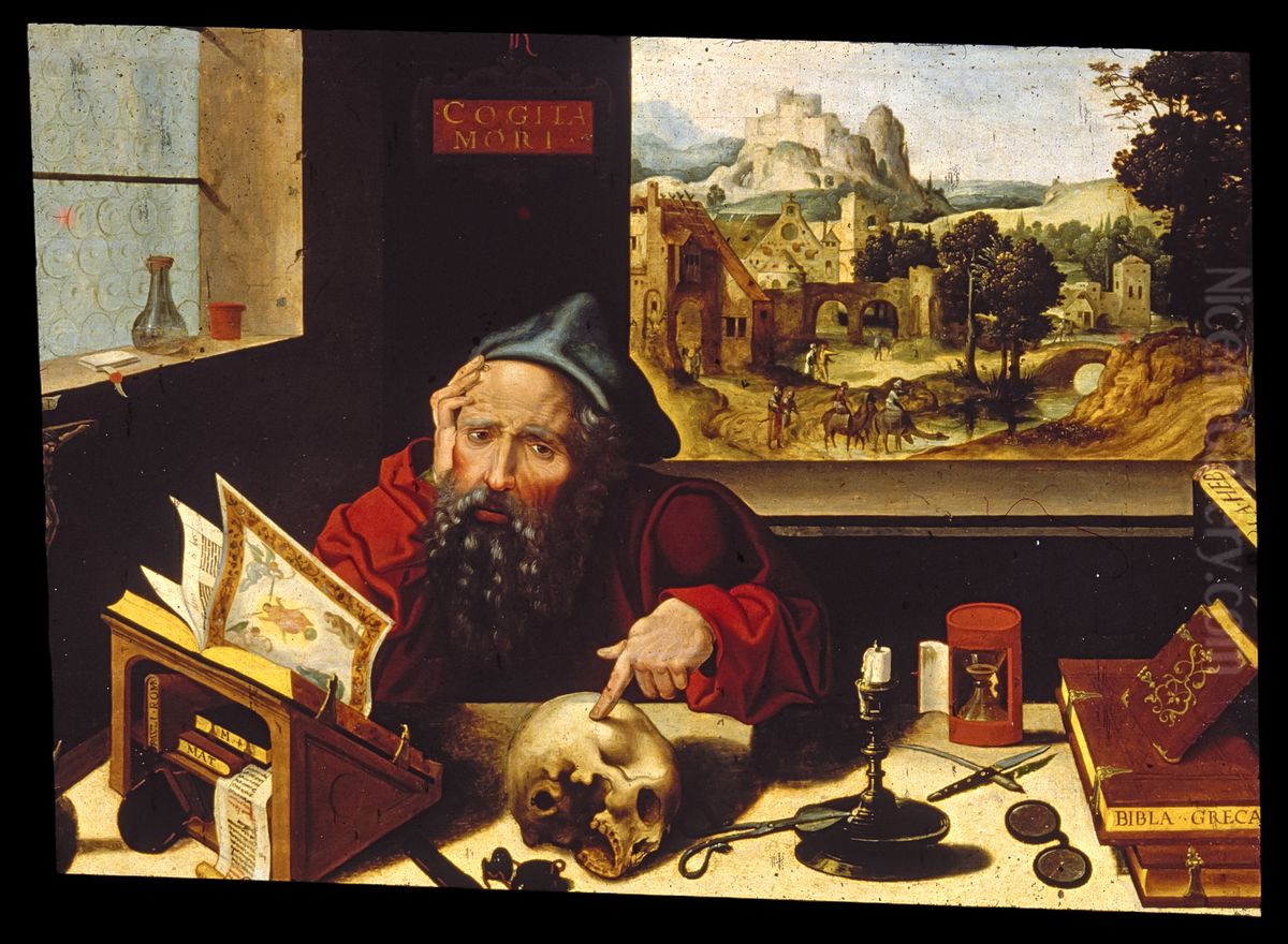 Saint Jerome in His Study Oil Painting by Pieter Coecke van Aelstand workshop