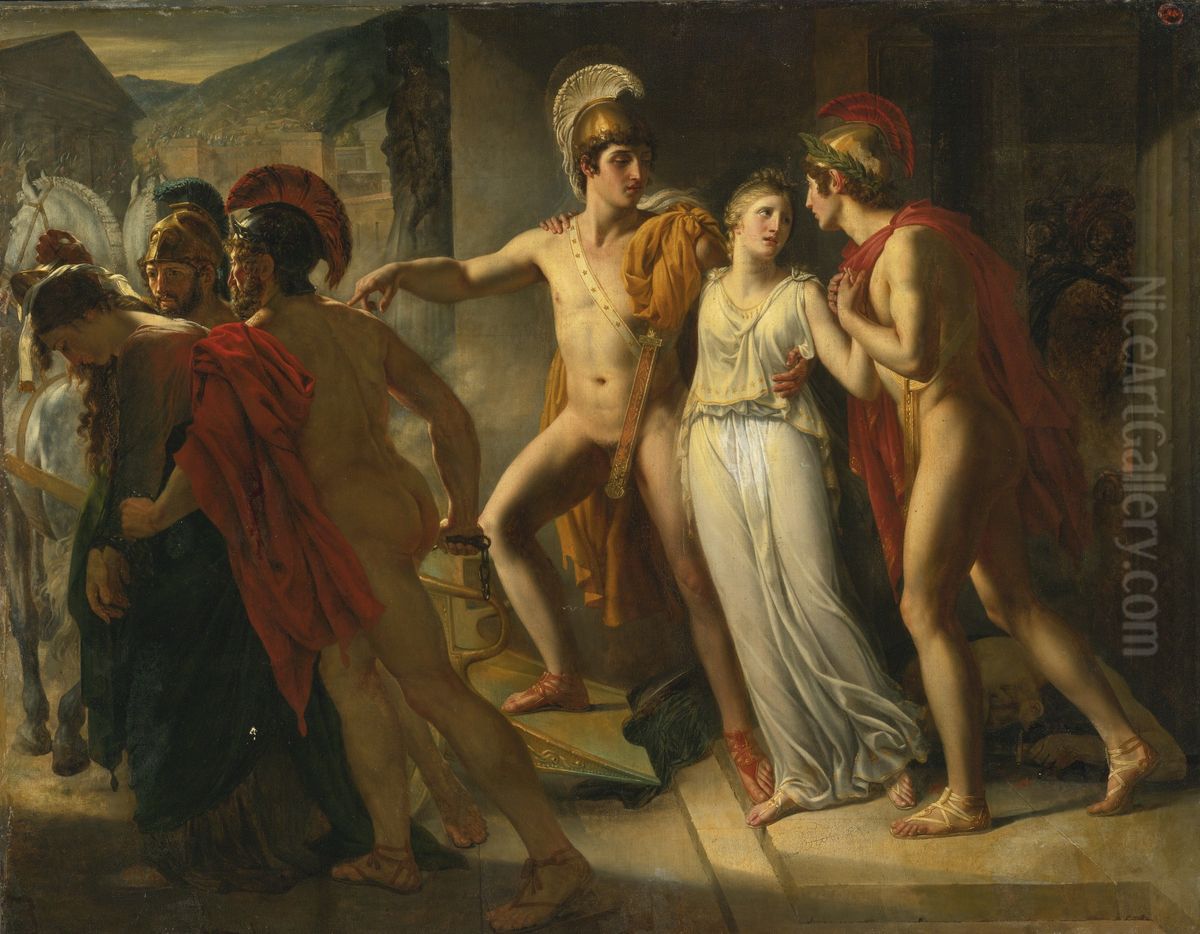 Castor and Pollux rescuing Helen Oil Painting by Jean-Bruno Gassies