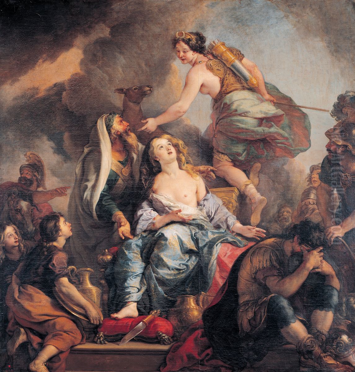 Le sacrifice d'Iphigenie Oil Painting by Charles de La Fosse