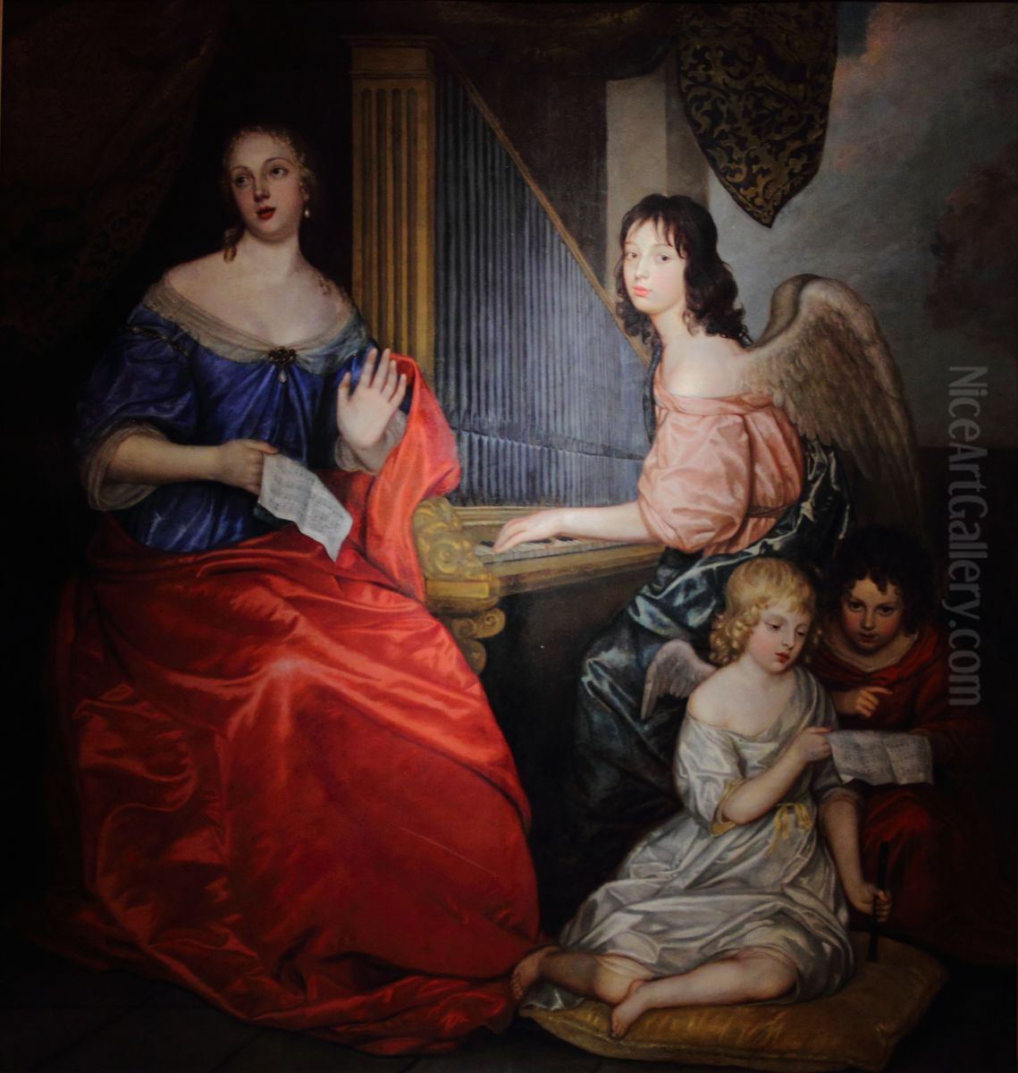 Mademoiselle de la Valliere and Her Children Oil Painting by Peter Lely
