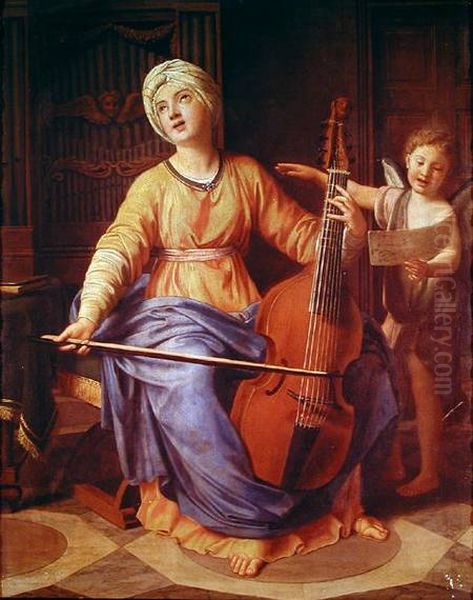 Saint Cecilia Oil Painting by Nicolas Colombel