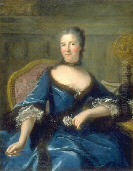 Emilie du Chatelet, franzosische Physikerin, Mathematikerin und Philosophin Oil Painting by Marianne Loir
