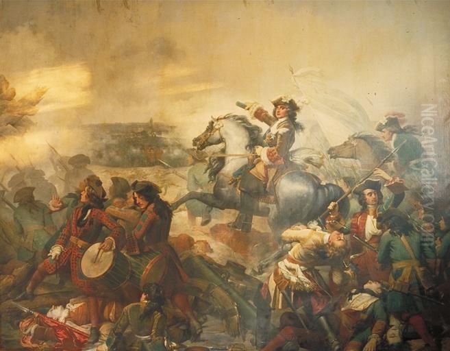 La bataille de Denain Oil Painting by Raymond Monvoisin