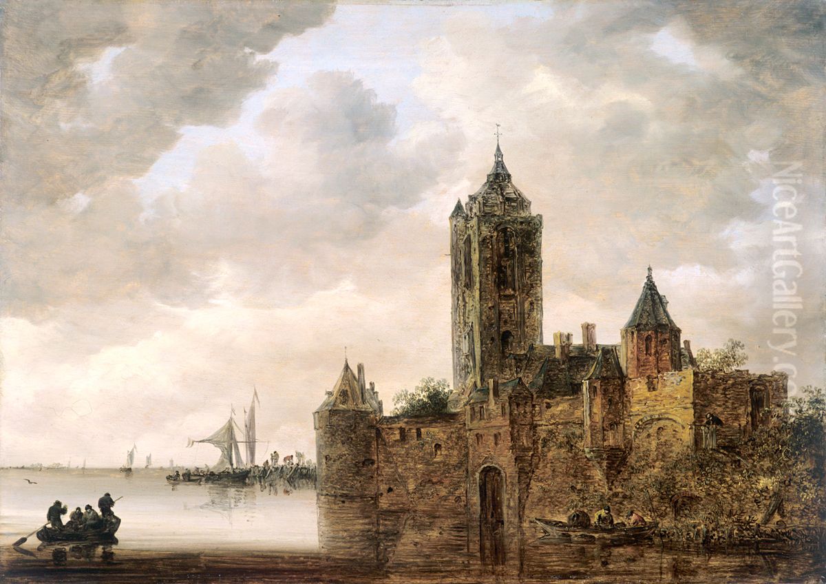 Castle at the Seaside Oil Painting by Jan van Goyen
