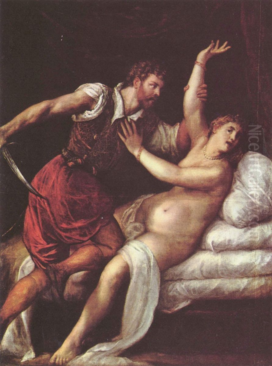 Tarquin and Lucretia Oil Painting by Titian