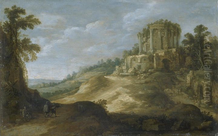 View of the Temple of the Sybil in Tivoli Oil Painting by Paul Bril