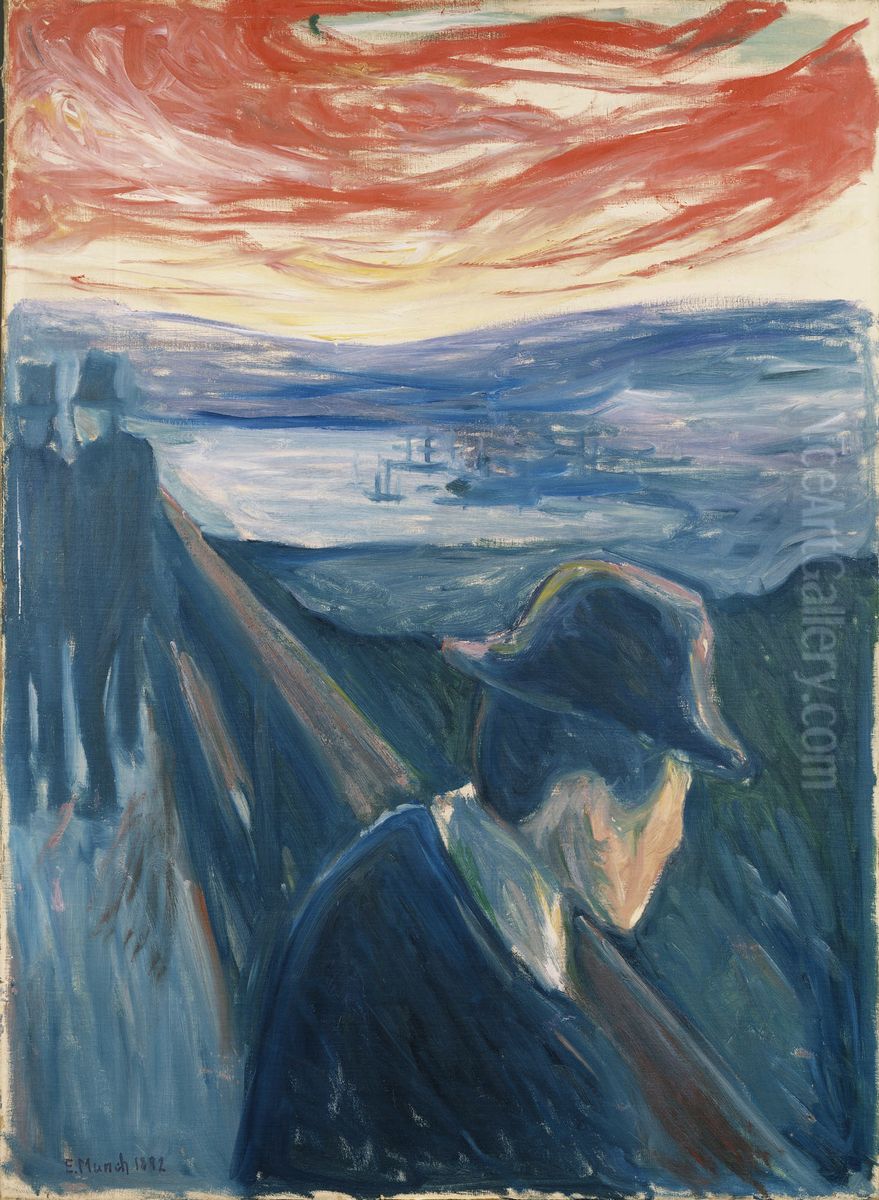 Fortvivlelse Oil Painting by Edvard Munch