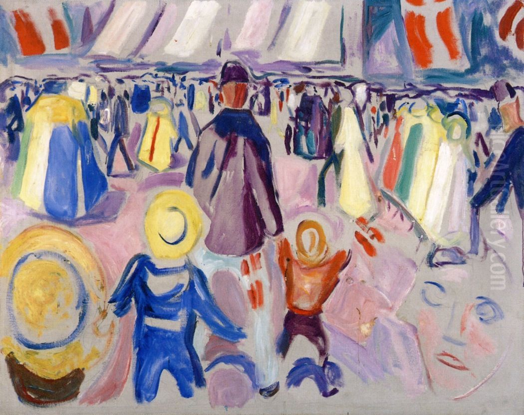 17th of May in a Small, Norwegian Town Oil Painting by Edvard Munch