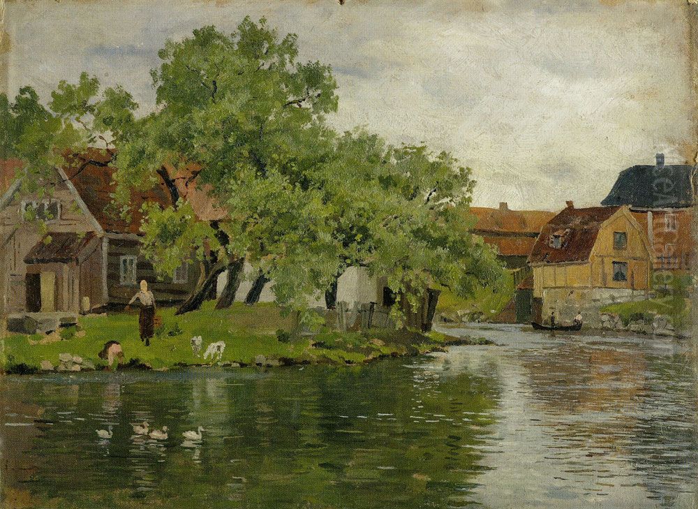 Akerselva Oil Painting by Edvard Munch