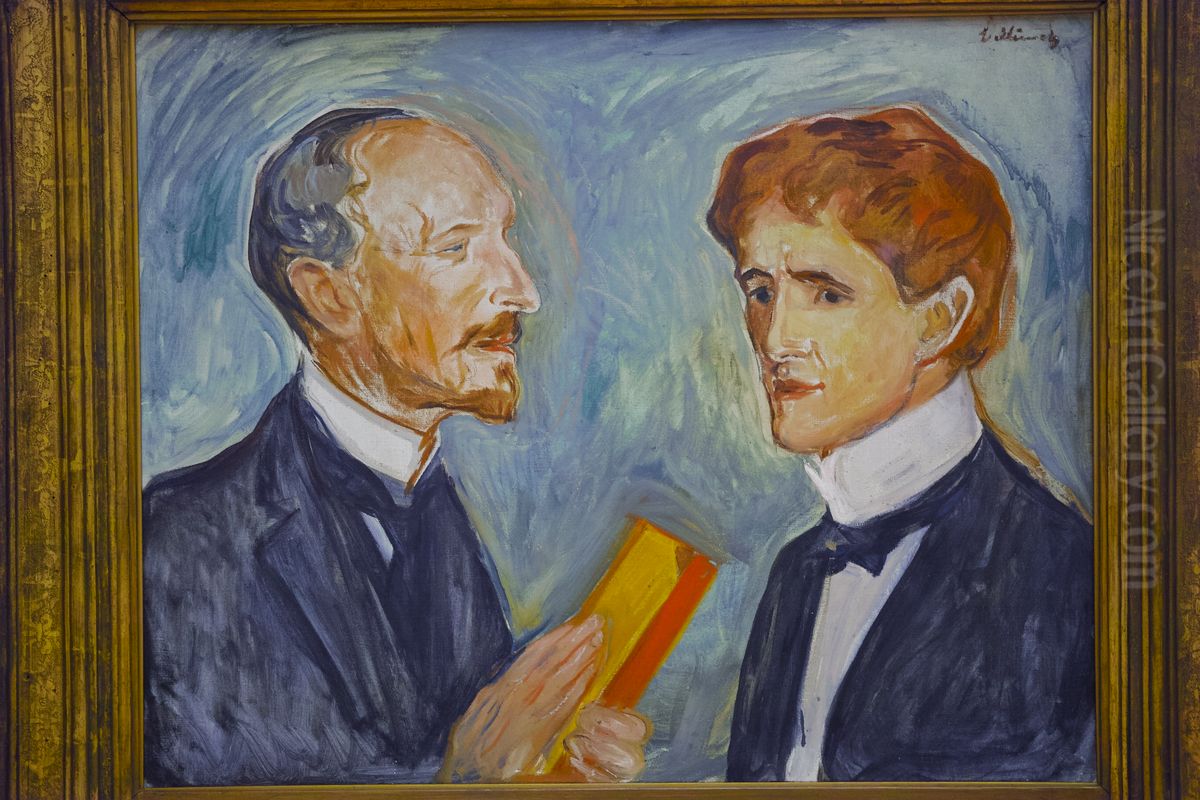 Albert Kollmann und Sten Drewsen Oil Painting by Edvard Munch