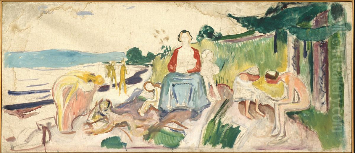 Alma Mater Oil Painting by Edvard Munch