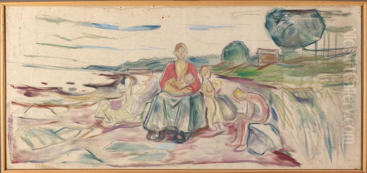 Alma Mater Oil Painting by Edvard Munch