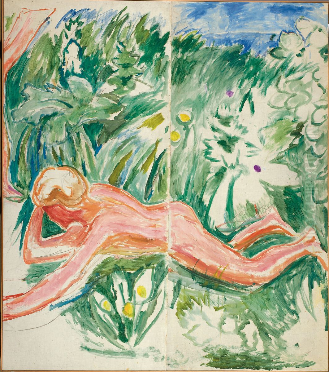 Boy Lying Down Oil Painting by Edvard Munch
