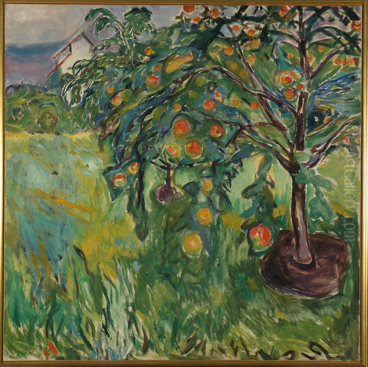 Apple Tree by the Studio Oil Painting by Edvard Munch