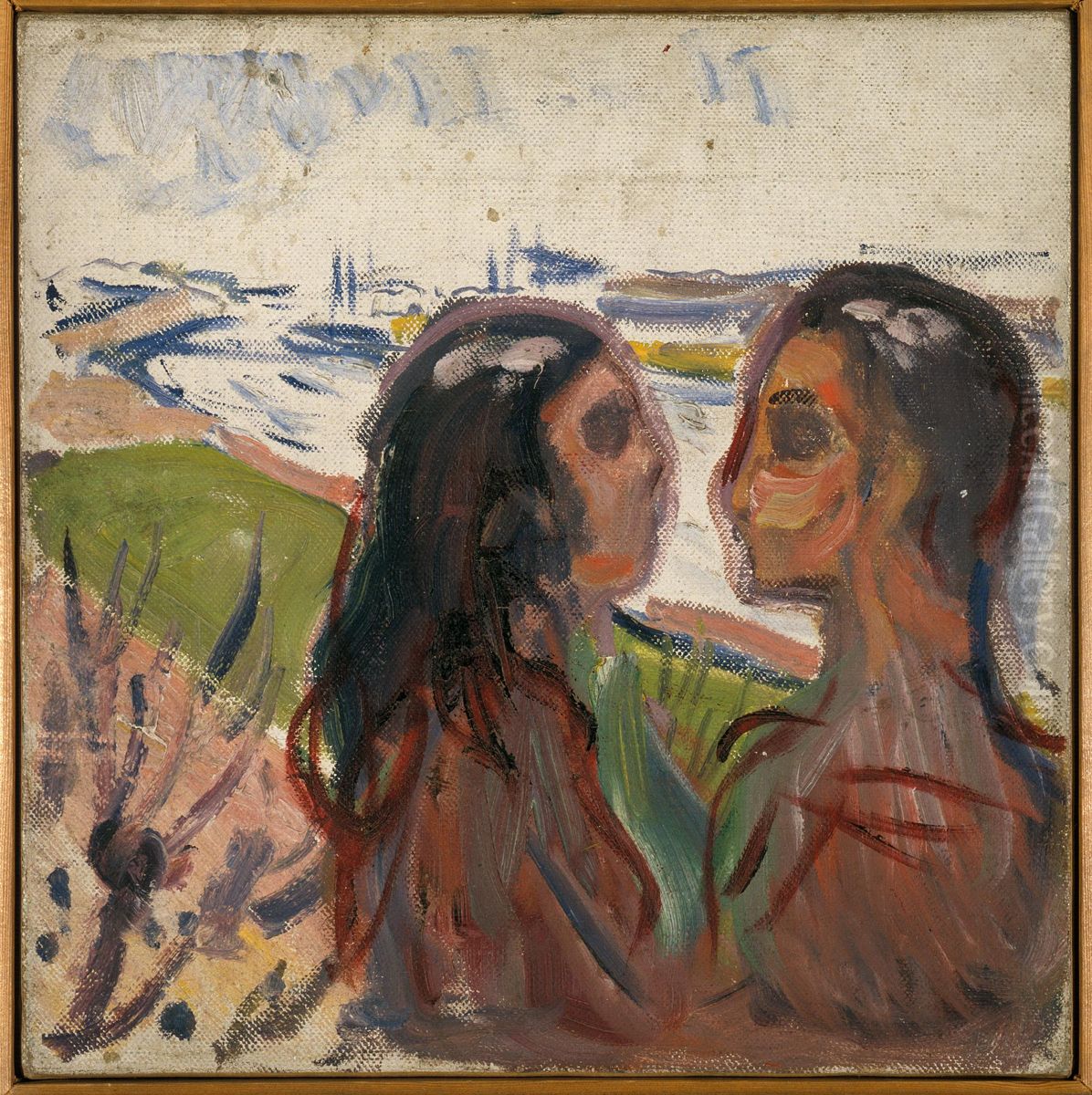 Attraction in Landscape Oil Painting by Edvard Munch