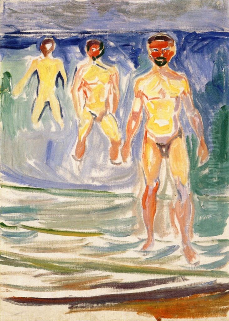 Bathing Men Oil Painting by Edvard Munch
