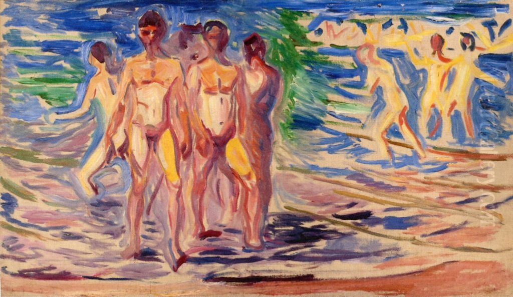 Bathing Men Oil Painting by Edvard Munch