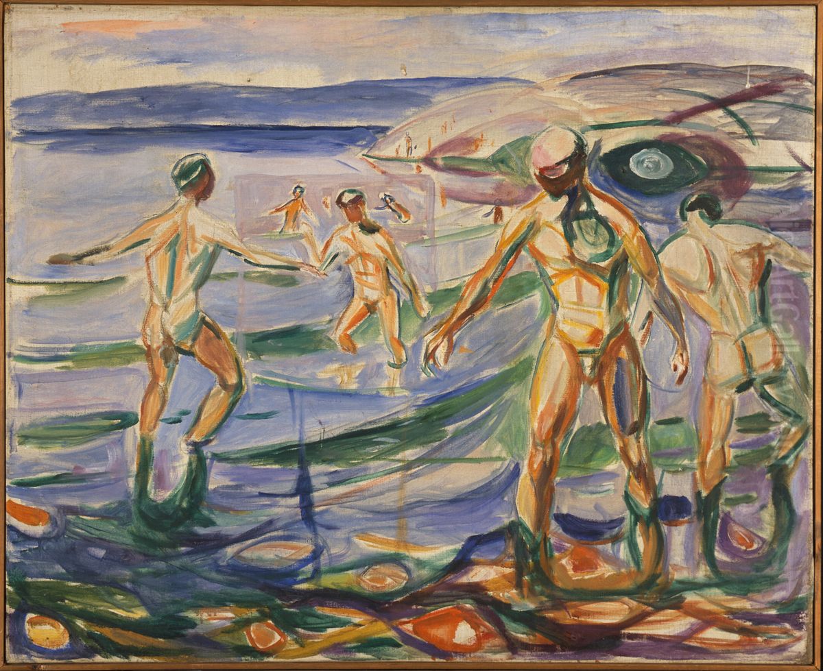 Bathing Men Oil Painting by Edvard Munch