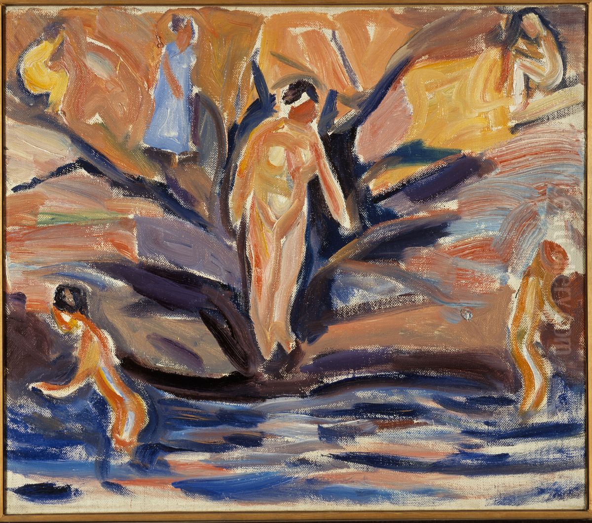 Bathing Women and Children Oil Painting by Edvard Munch