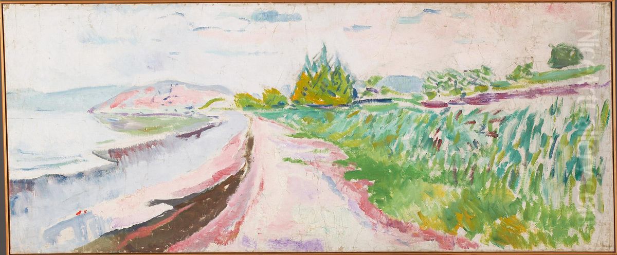 Beach Study Oil Painting by Edvard Munch