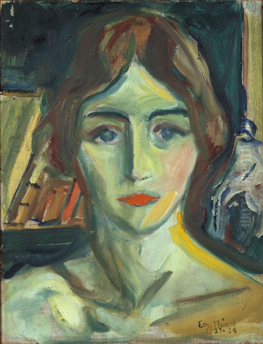 Birgit Prestoe, Portrait Study Oil Painting by Edvard Munch