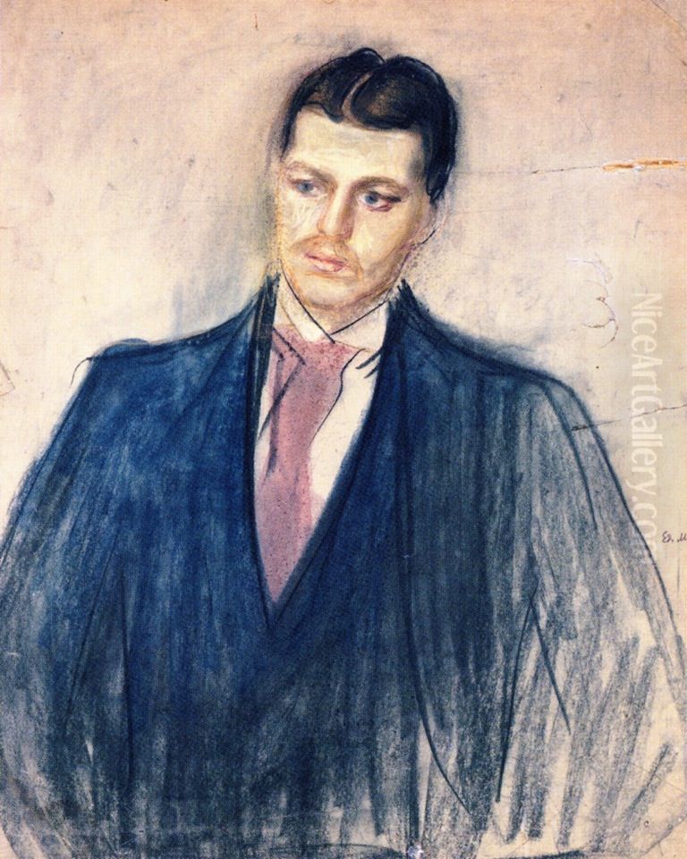 Botho Graf Schwerin Oil Painting by Edvard Munch