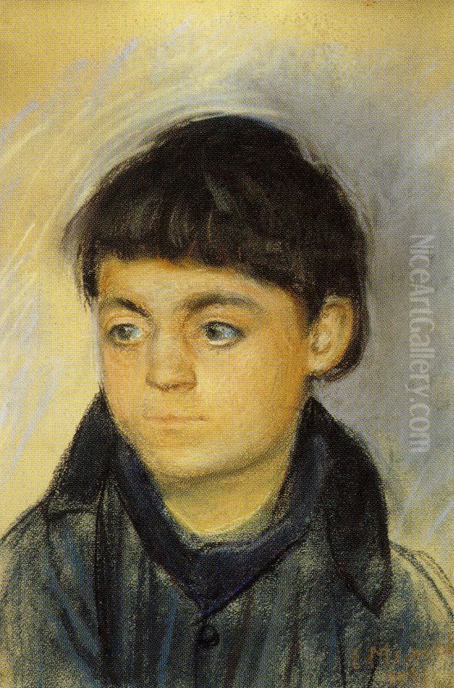 Boy's Head Oil Painting by Edvard Munch