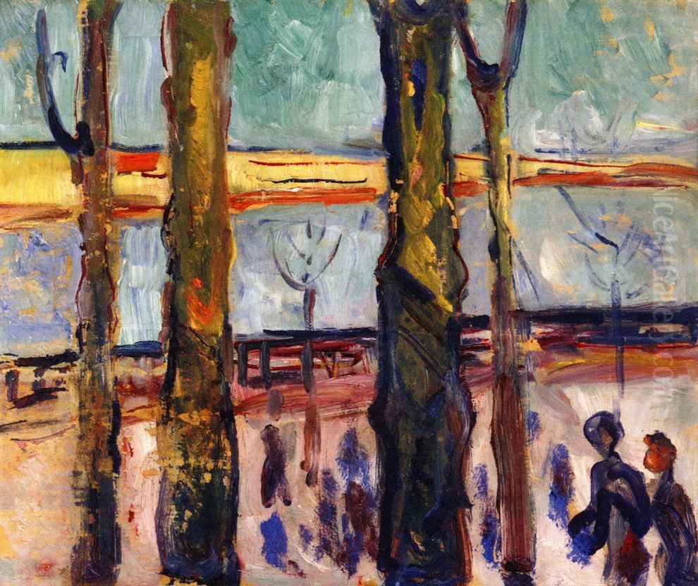 Canal in Warnemunde Oil Painting by Edvard Munch