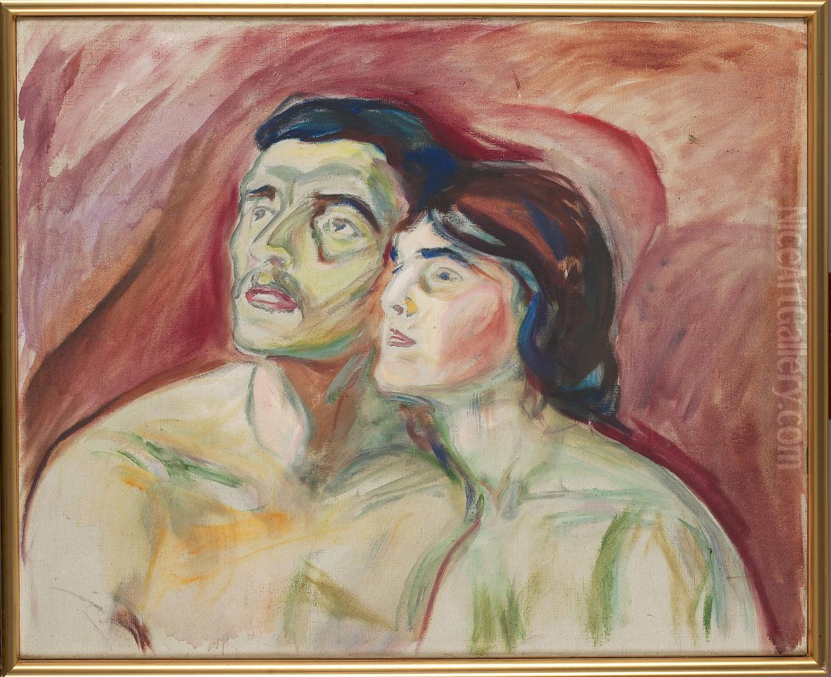 Cheek to Cheek Oil Painting by Edvard Munch