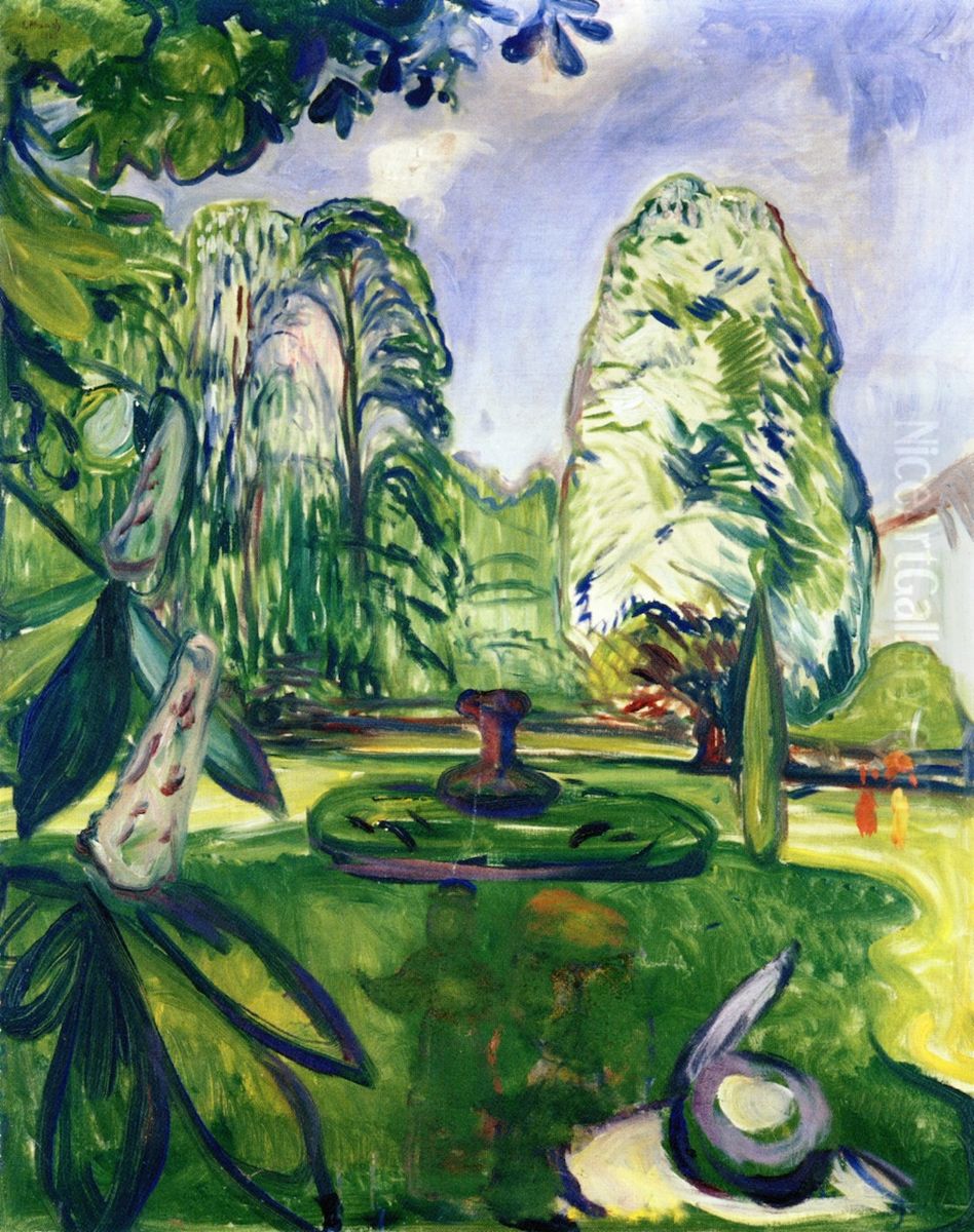 Chestnut Trees Oil Painting by Edvard Munch