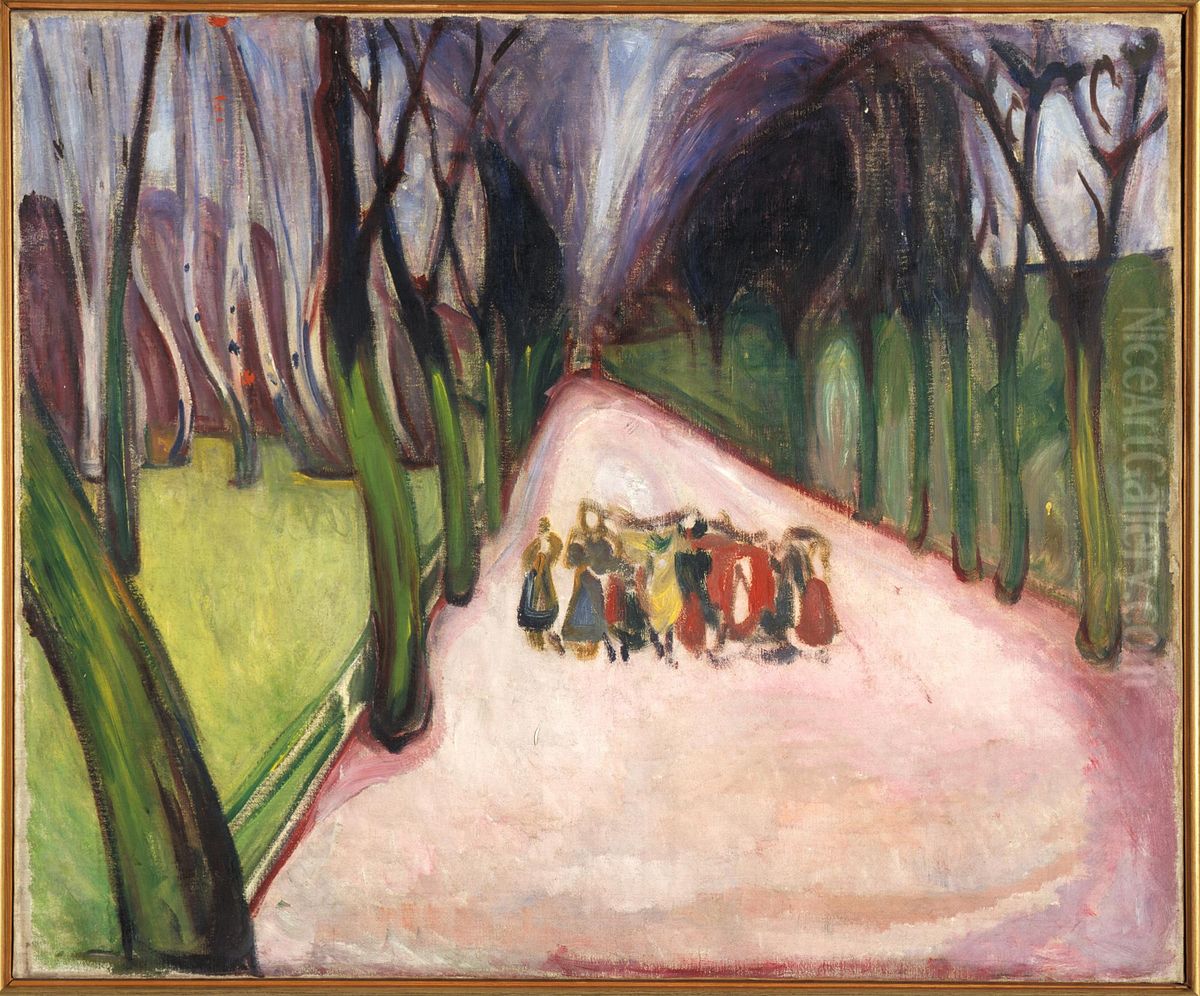 Children on the Street Oil Painting by Edvard Munch