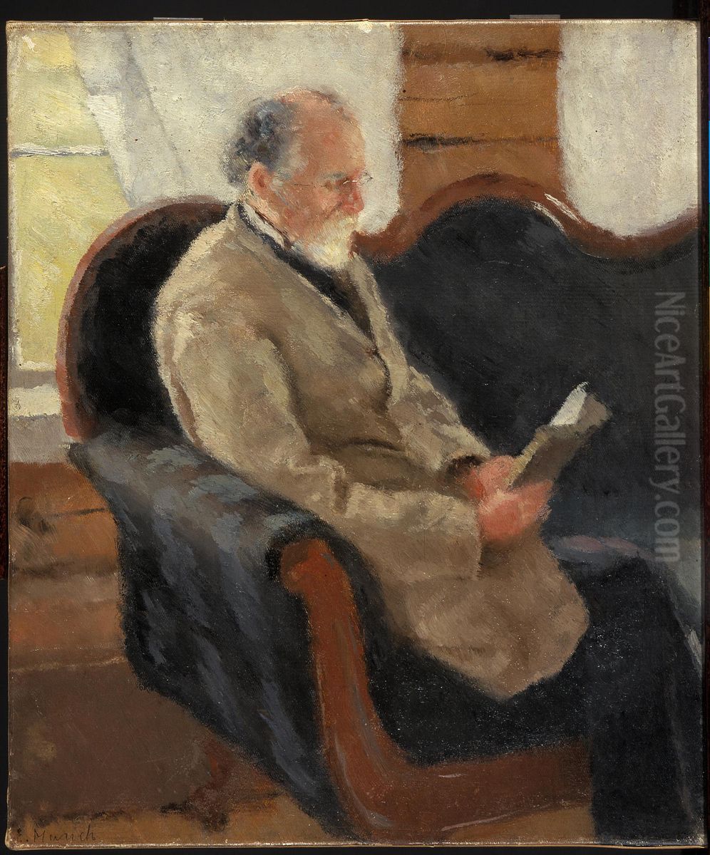 Christian Munch on the Couch Oil Painting by Edvard Munch
