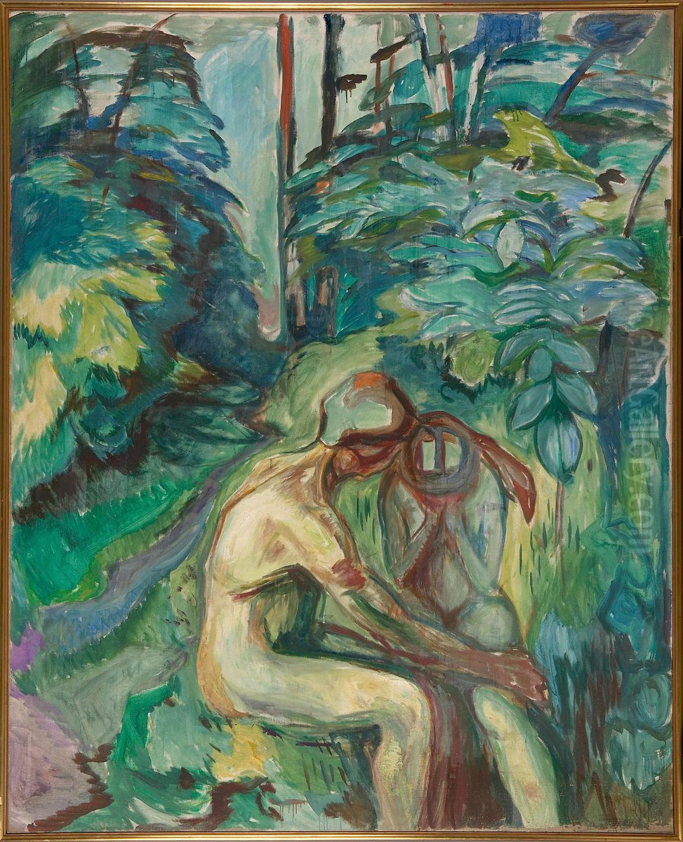 Consolation in the Forest Oil Painting by Edvard Munch