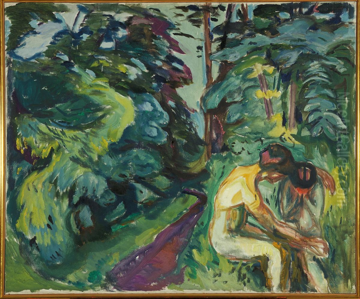 Consolation in the Forest Oil Painting by Edvard Munch