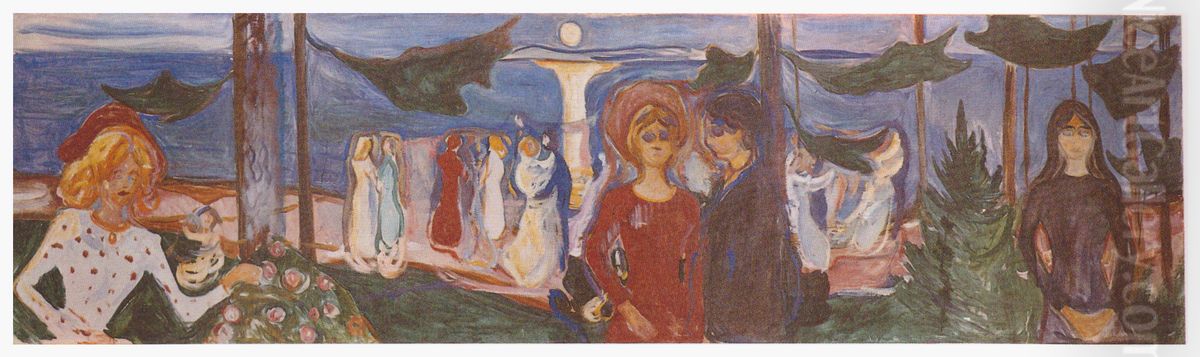 Dance on the Beach (The Linde Frieze) Oil Painting by Edvard Munch
