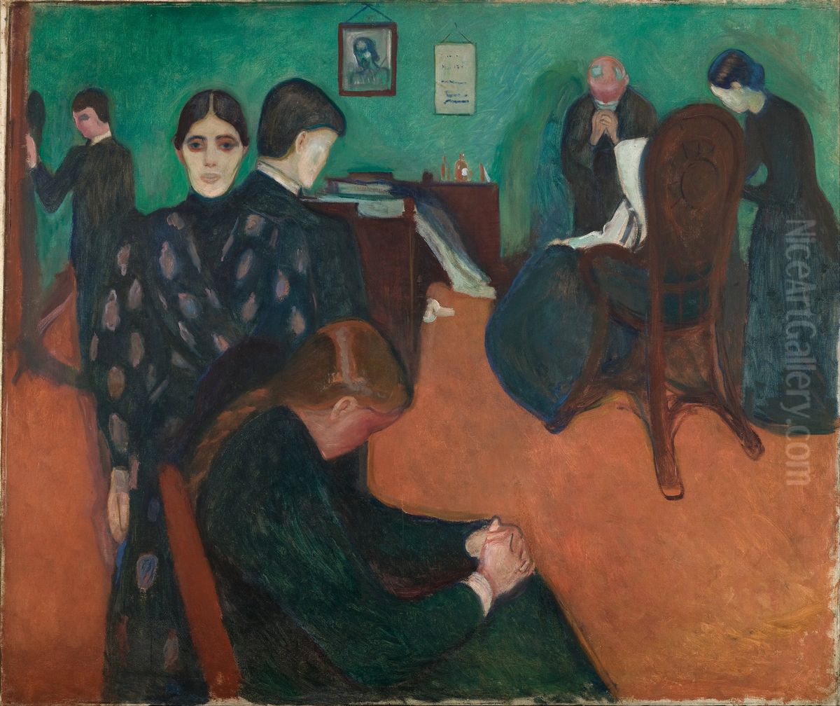 Death in the Sickroom Oil Painting by Edvard Munch