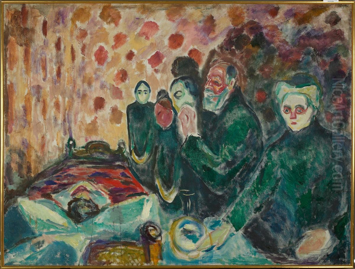 Death Struggle Oil Painting by Edvard Munch
