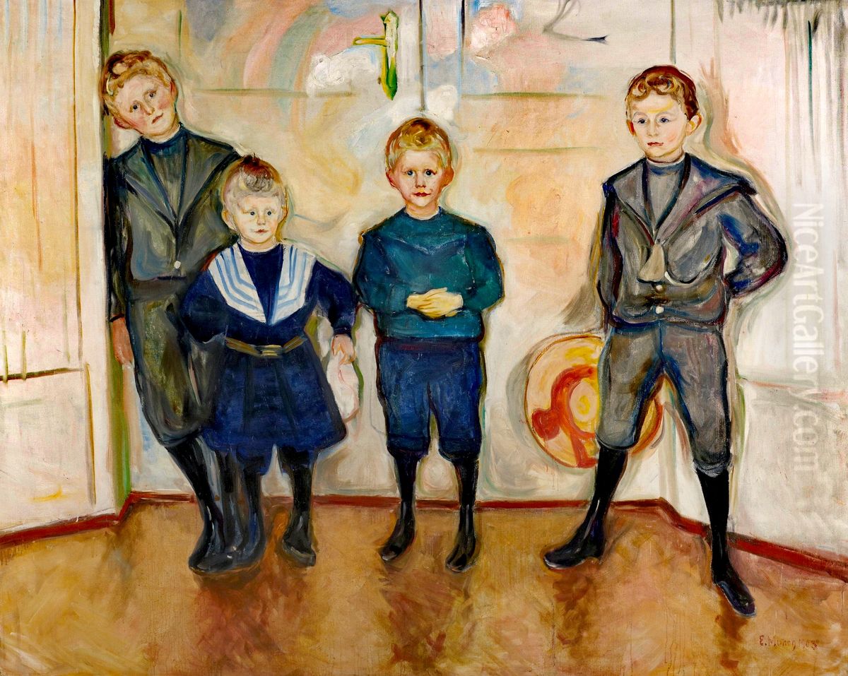 Lindes Sohne Oil Painting by Edvard Munch