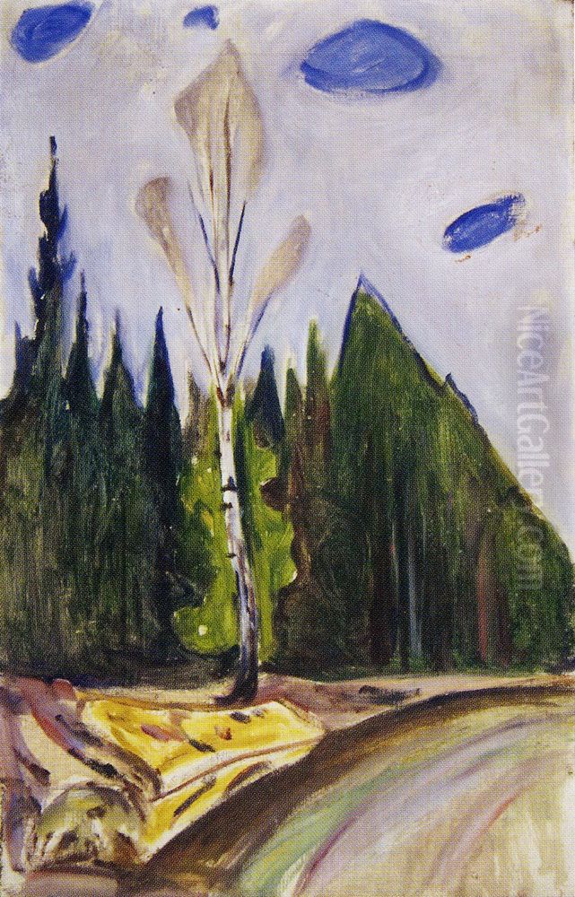 Early Spring Oil Painting by Edvard Munch