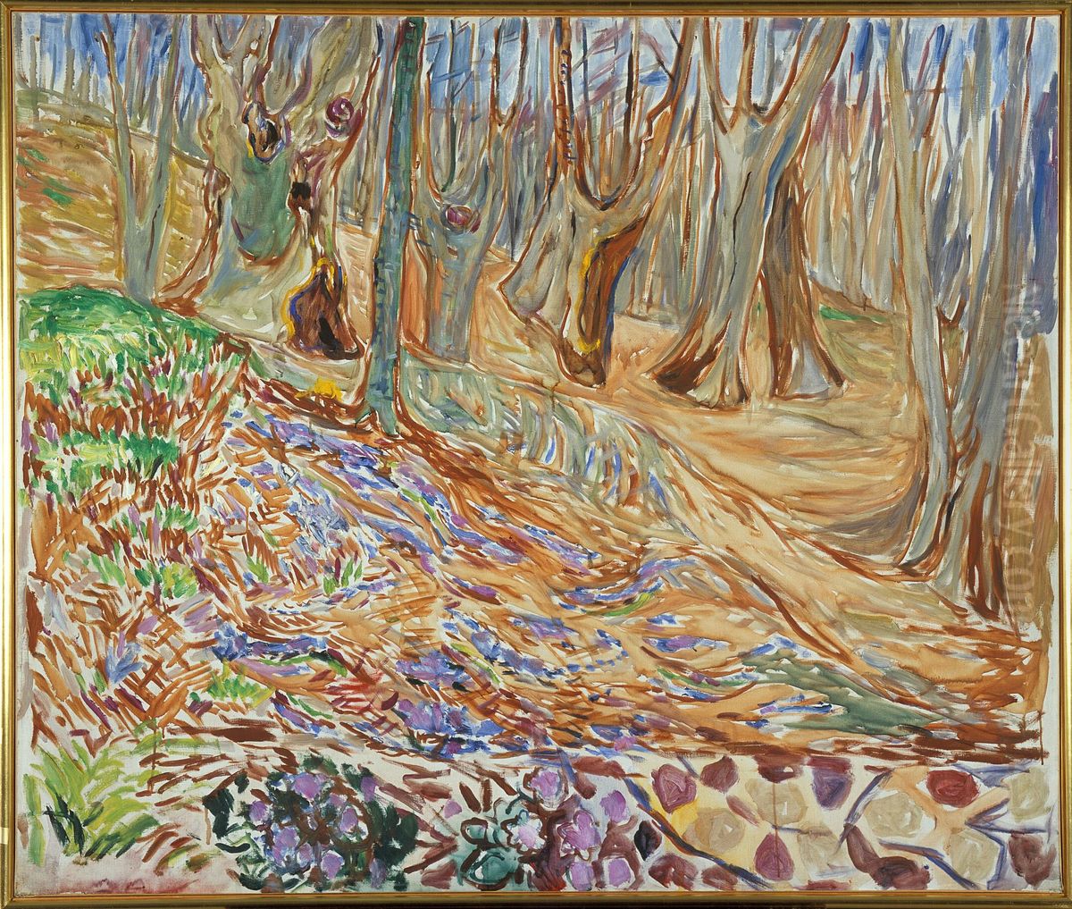 Elm Forest in Spring Oil Painting by Edvard Munch